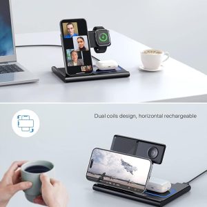 EXW Wireless Charging Station, 3 in 1 - Black