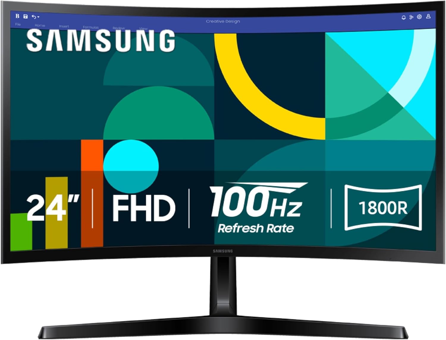 Samsung SAMSUNG 24" Essential S3 (S36GD) Series FHD 1800R Curved Computer Monitor -100Hz - Advanced Eye Comfort - HDMI - LS24D366GANXZA