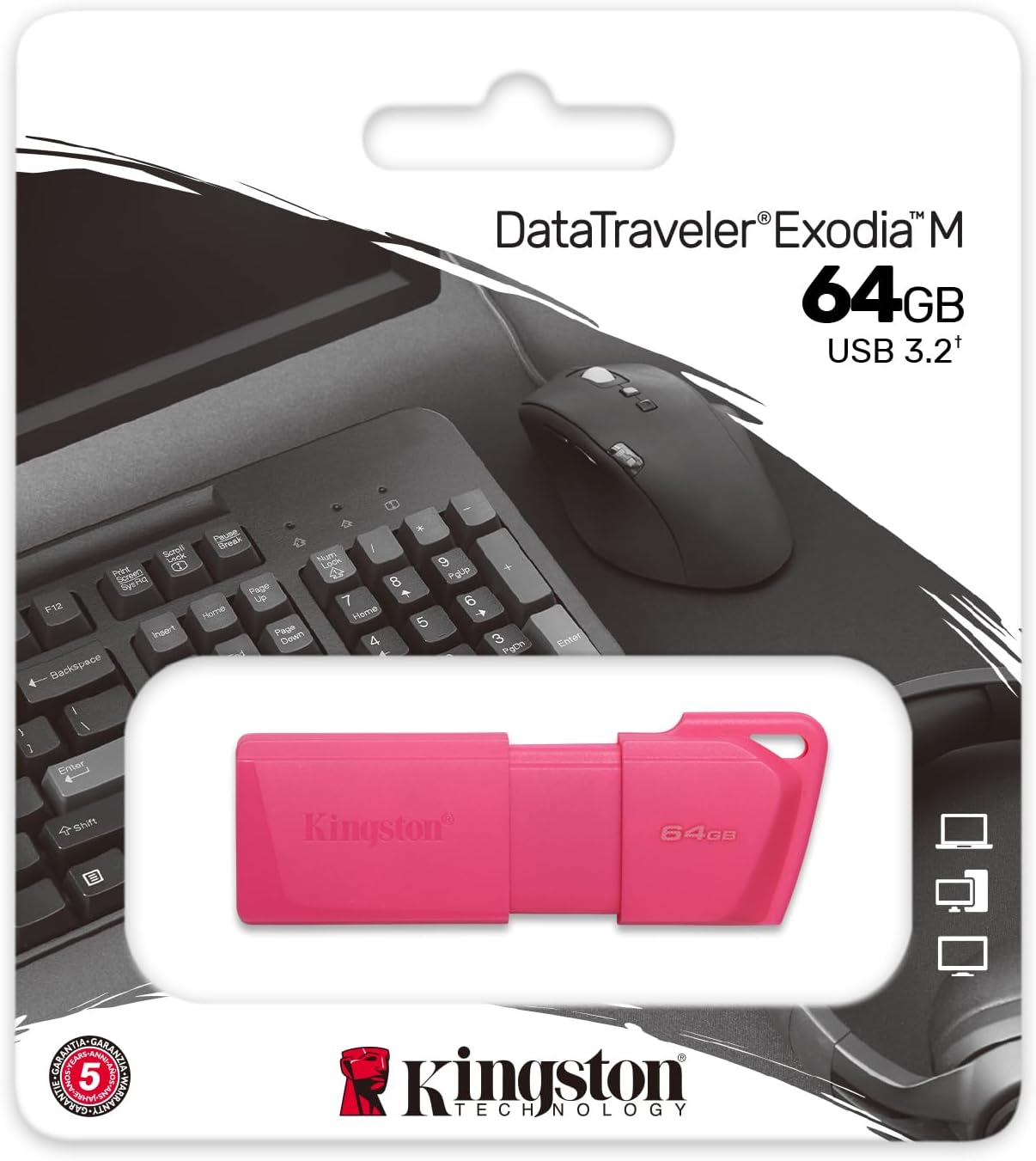 Kingston FlashDrive 3.2 64GB Neon Pink KC-U2L64-7LN - Image 2
