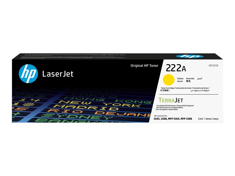 HP 222A - yellow - original - LaserJet - toner cartridge (W2222A) - Image 7