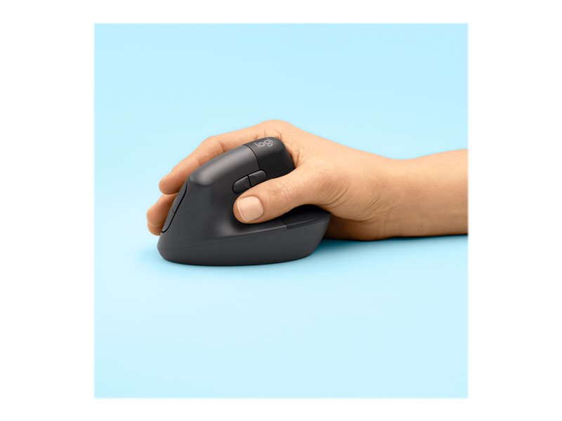 Logitech Lift Vertical Ergonomic Mouse - vertical mouse - Bluetooth, 2.4 GHz - graphite - Image 20