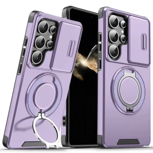 MT PHone Case Samsung A16 Shockproof w/ 360° Rotatimg Magnetic Ring Purple