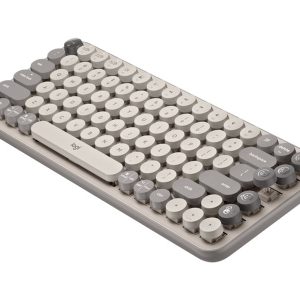Logitech POP Keys Wireless Mechanical Keyboard with Customizable Emoji Keys - Mist - keyboard - mist sand Input Device