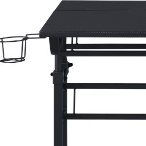 Techni Mobili Rolling Writing Desk with Height Adjustable Desktop and Moveable Shelf - CD-3800SU-BK