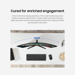 Samsung SAMSUNG 24" Essential S3 (S36GD) Series FHD 1800R Curved Computer Monitor -100Hz - Advanced Eye Comfort - HDMI - LS24D366GANXZA