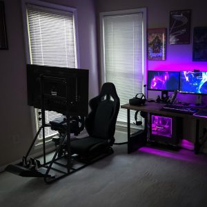 MoniBloom - Racing Simulator Cockpit Wheel Stand with TV Mount Stand