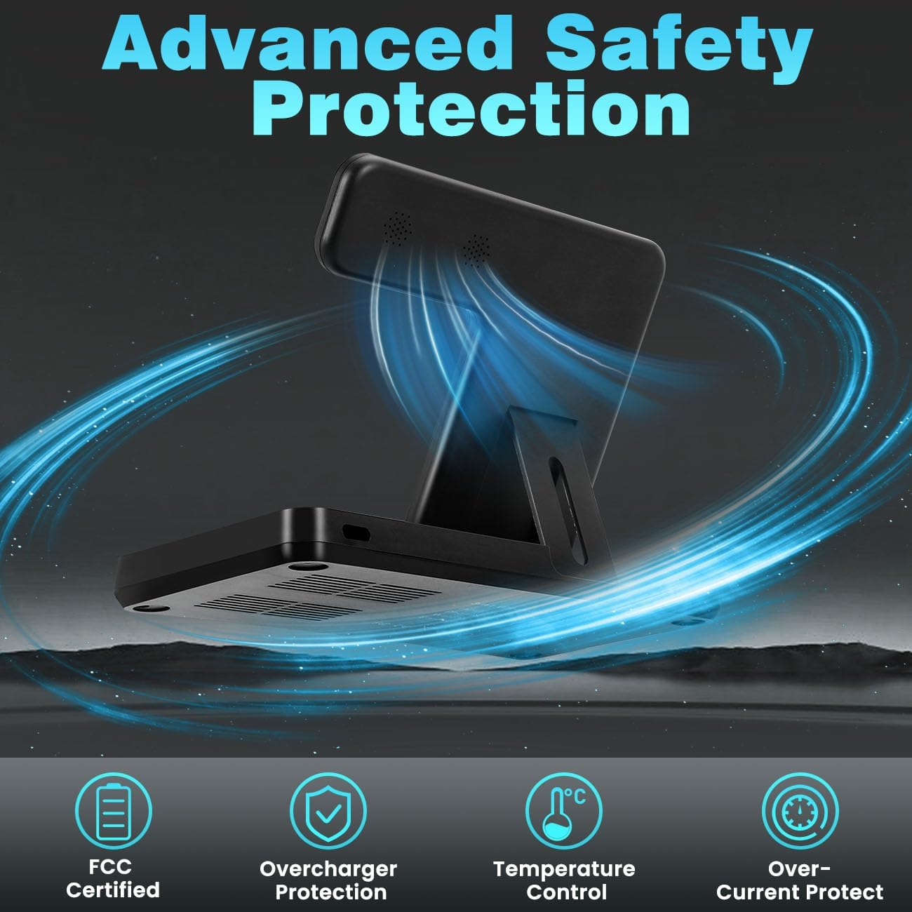 Rovxemes - Magnetic 3 in 1 Charging Station- Wireless - Black - Image 7