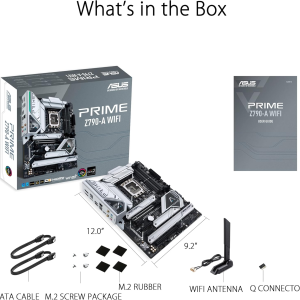 ASUS Prime Z790-A WiFi 6E LGA 1700(Intel 14th,13th,12th) ATX Motherboard (16+1 DrMOS, PCIe 5.0,DDR5,4X M.2 Slots,2.5 Gb LAN,USB 3.2 Gen 2 Front Panel Type-C, Thunderbolt 4/USB4, DP)