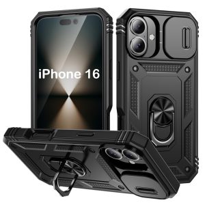 MT Phone Case iPhone 16 Heavy Duty Protective Shockproof Black