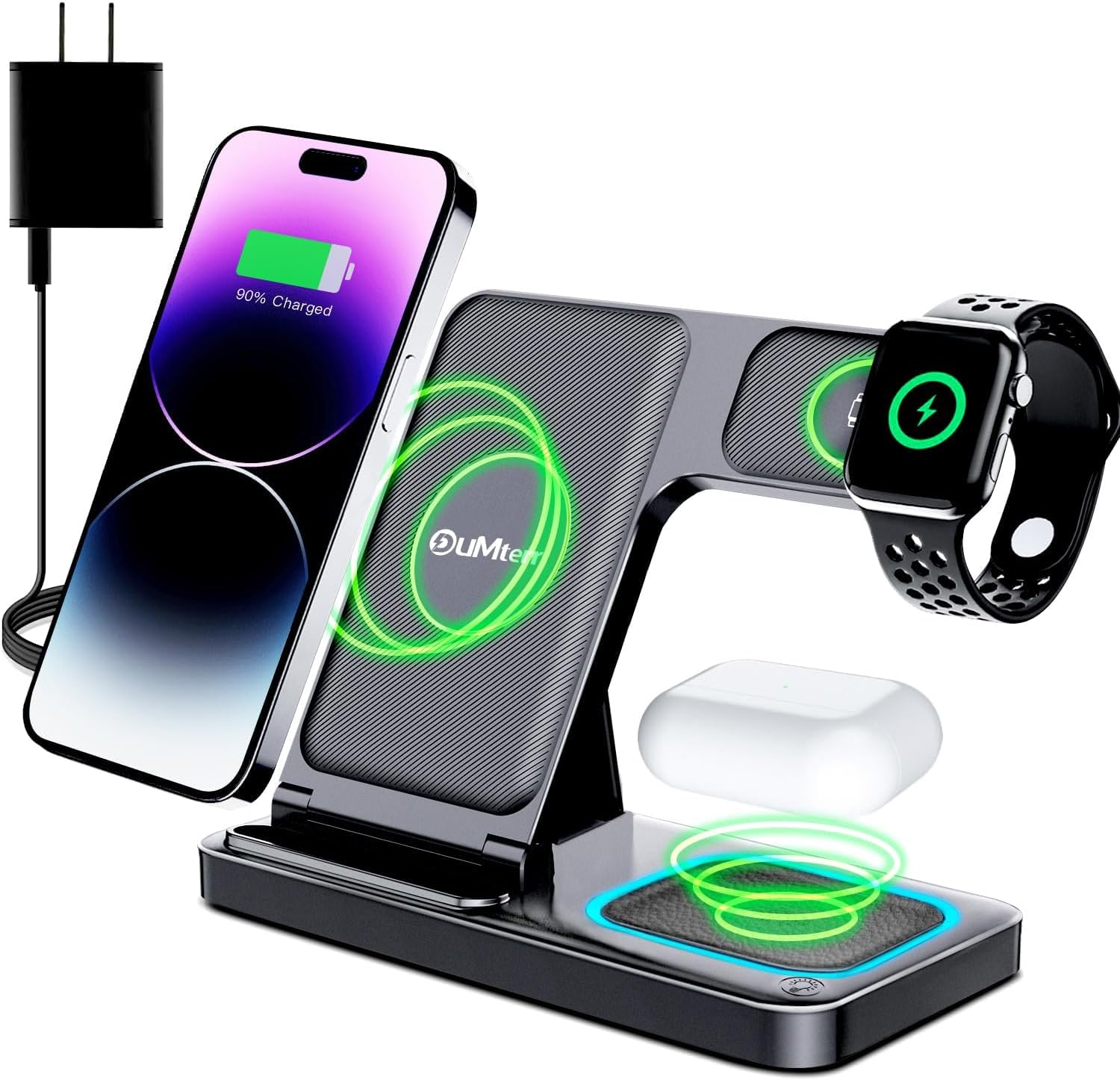 Dumterr 3-in-1 Wireless Charger for iPhone - Apple Watch - AirPods