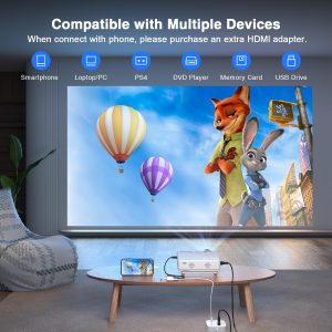 AuKing Mini Projector, HD 1080P New ‎M8-F