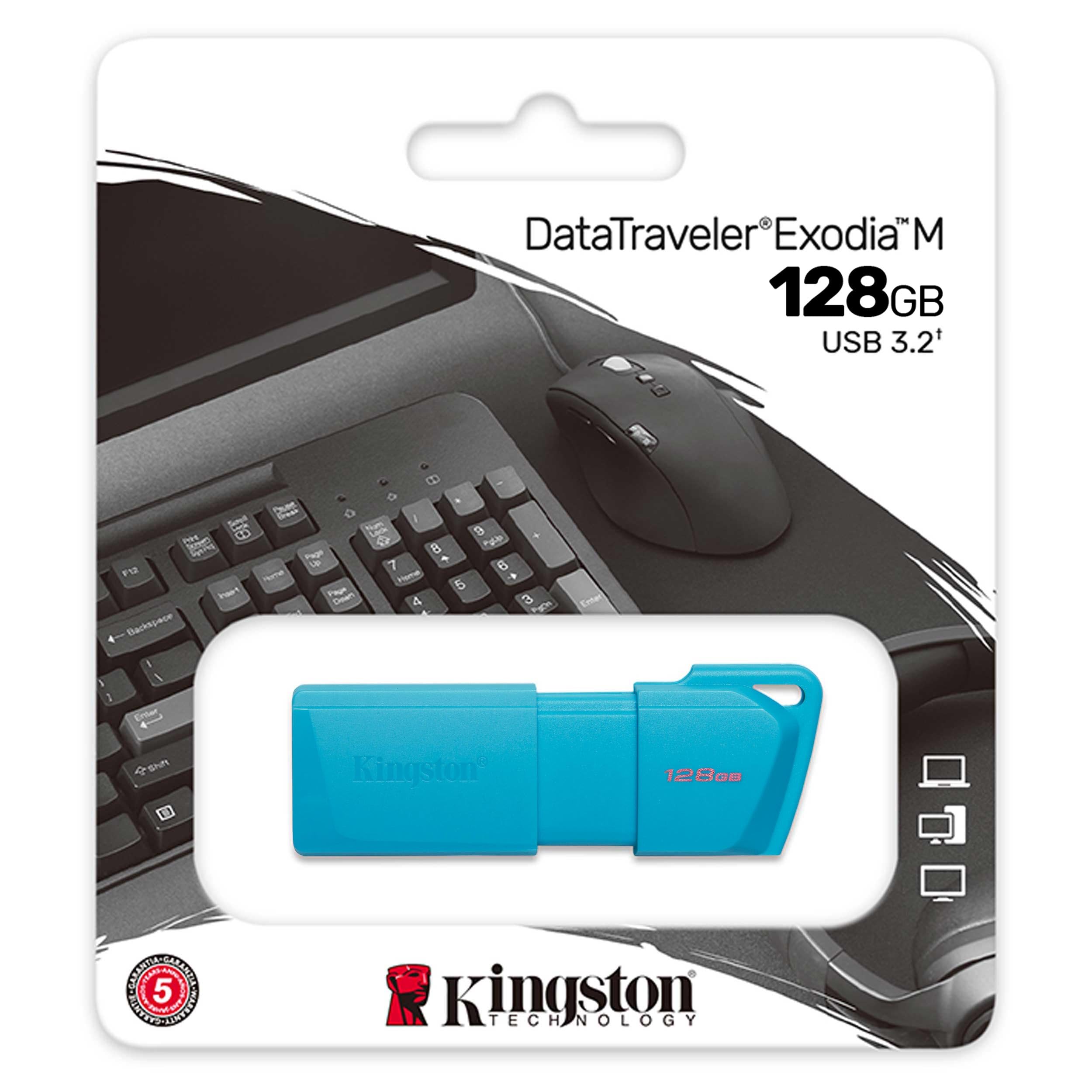 Kingston FlashDrive 3.2 128GB Neon Blue KC-U2L128-7LB - Image 3