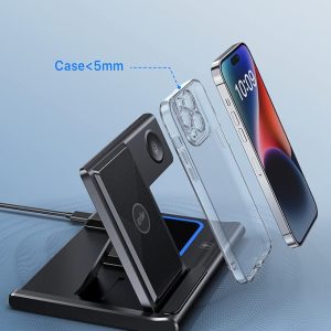 EXW Wireless Charging Station, 3 in 1 - Black