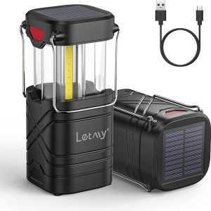 LETMY Camping Lantern, Rechargeable Solar X2500