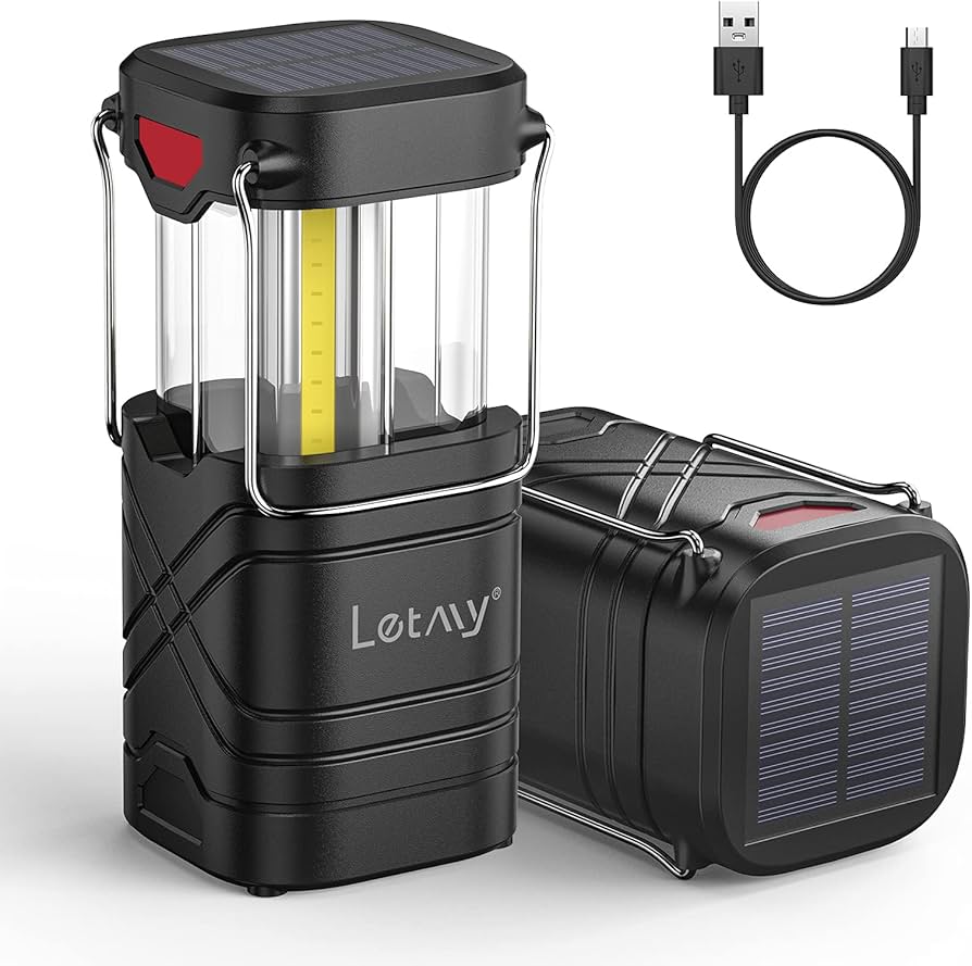 LETMY Camping Lantern, Rechargeable Solar X2500