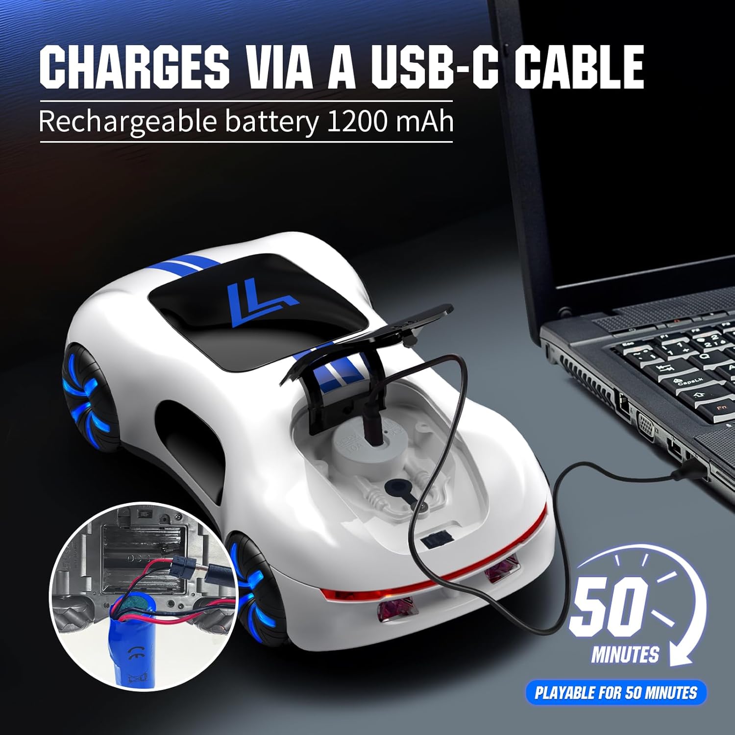 Gesture Sensing Remote Control Car, Drift RC Stunt Car with Light Spray & Sound - Image 5