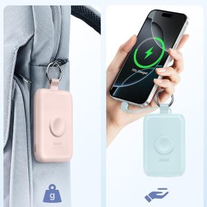 RORRY - Portable Charger, 10000mAh PD 20W Fast Charging - Power Bank with Built in Cables - Travel Battery Pack for iPhone - White 