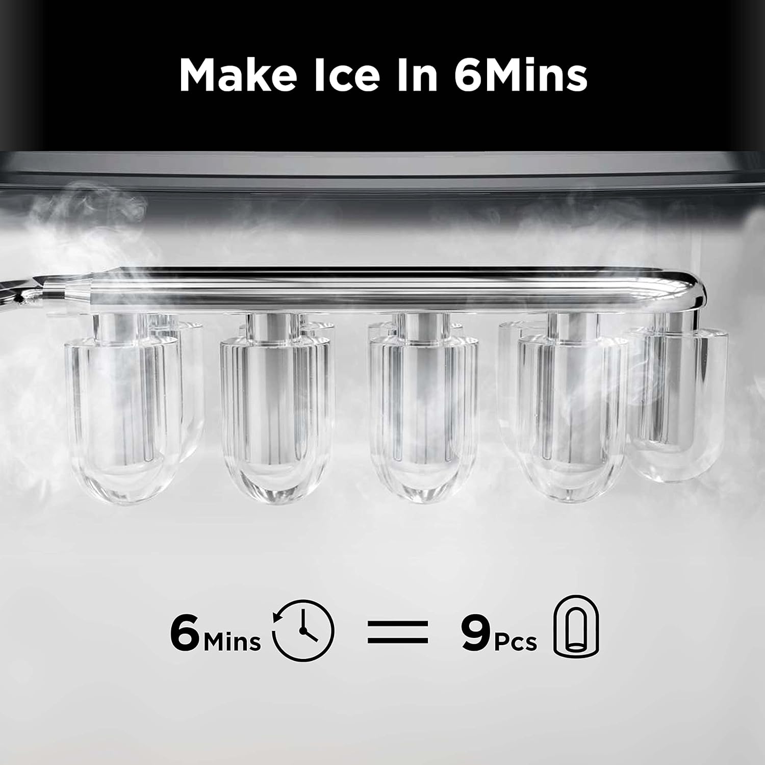 Silonn Ice Maker Countertop, 9 Cubes SLIM01B - Image 3