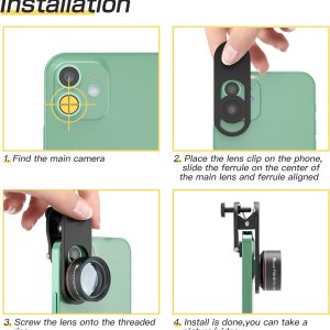 Selvim Phone Camera Lens - Phone Lens Kit 4 in 1