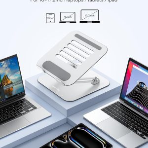 Omoton - Adjustable Laptop Stand – Ergonomic – Foldable & Portable – Height Adjustable up to 270mm – Metal – Cooling Design -10"-17"