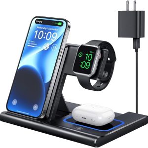 EXW Wireless Charging Station, 3 in 1 - Black