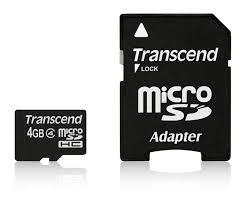 Transcend - flash memory card - 4 GB - microSDHC