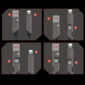 Zinc Alloy Data Cable 4 in 1 Fast Charging 100W