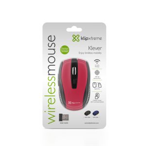 Klip Xtreme Klever KMW-340 - mouse - 2.4 GHz - red