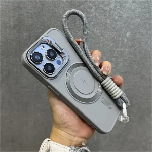 MT Phone Case iPhone 16 Pro Max Magnetic w/ Short Lanyard Grey