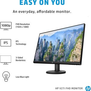 HP v27i - LED monitor - 27" - 1920 x 1080 Full HD (1080p) @ 60 Hz - IPS - 300 cd/m² - 1000:1 - 5 ms - HDMI, VGA