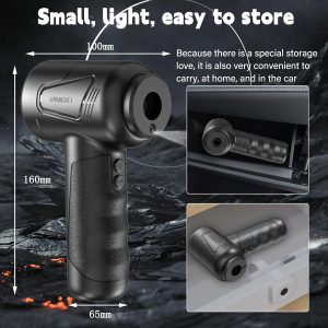 Cagiwiru - Cordless Electric Air Duster – 3-Speed – 91,000RPM – USB-C Rechargeable – Multi-Nozzle – Portable Dust Cleaner