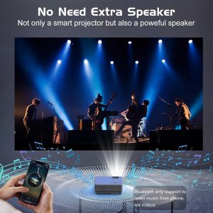 PANSEBA Mini - Bluetooth Projector – 1080P Supported – 50% Brighter & Clearer – Two-Way Bluetooth 5.2 – Low Noise – Portable Home Theater