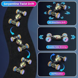 Gigilli Remote Control Car – Gesture Sensing 4WD RC Stunt Car with Spray Music & Lights – Boys Toys Christmas Birthday Gifts Ages 5–12