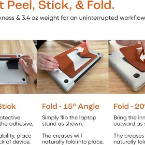 NomadLabs - Foldable Laptop Stand - Lightweight Portable Laptop Stand for Travel - Easy Setup - Ultra-Thin Design - Vegan Leather - Fiberglass