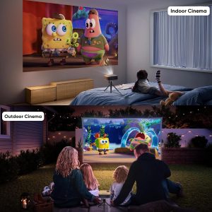 PANSEBA Mini - Bluetooth Projector – 1080P Supported – 50% Brighter & Clearer – Two-Way Bluetooth 5.2 – Low Noise – Portable Home Theater