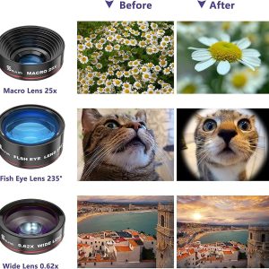 Selvim Phone Camera Lens - Phone Lens Kit 4 in 1