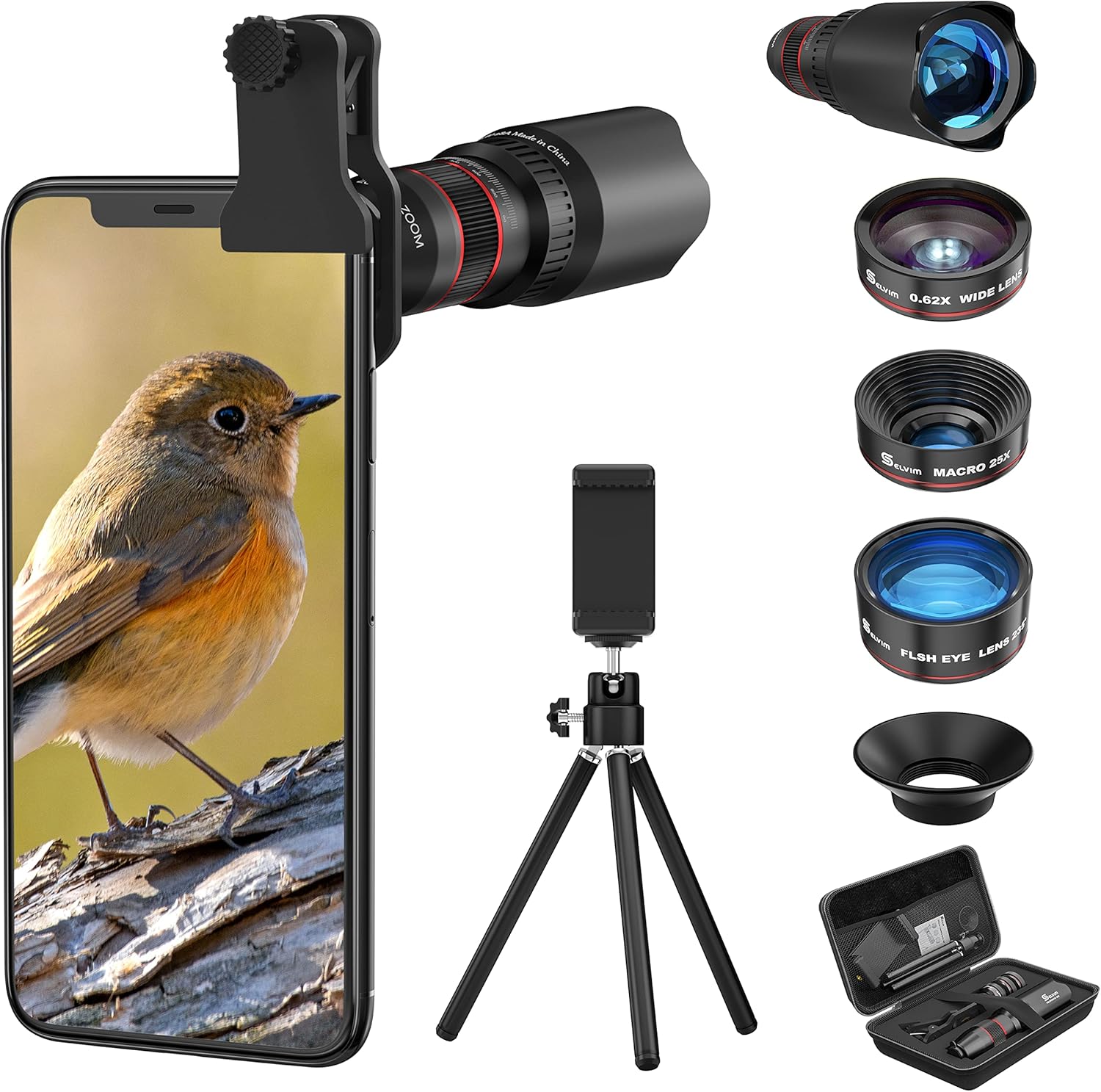 Selvim Phone Camera Lens - Phone Lens Kit 4 in 1
