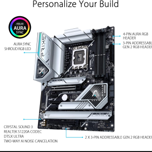 ASUS Prime Z790-A WiFi 6E LGA 1700(Intel 14th,13th,12th) ATX Motherboard (16+1 DrMOS, PCIe 5.0,DDR5,4X M.2 Slots,2.5 Gb LAN,USB 3.2 Gen 2 Front Panel Type-C, Thunderbolt 4/USB4, DP)