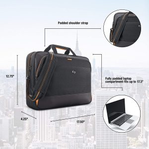 SOLO Urban Ultra Multicase - Notebook carrying shoulder bag - 17.3" - black, orange