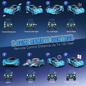 ECOSAT-QUI High-Speed LED Drift RC Car with Smoke Effects & USB Charging – Kids Racing Toy (Ages 3–12) - Blue