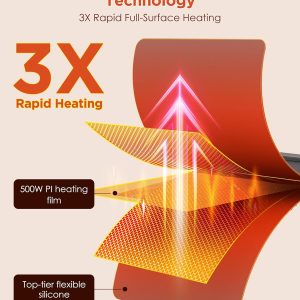 Electric Warming Mat – 500W – Rapid 10s Heating – 6 Temp Levels – 0–6h Timer – Silicone Heating Pad for Food & Buffets