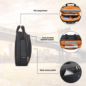 SOLO Urban Ultra Multicase - Notebook carrying shoulder bag - 17.3" - black, orange