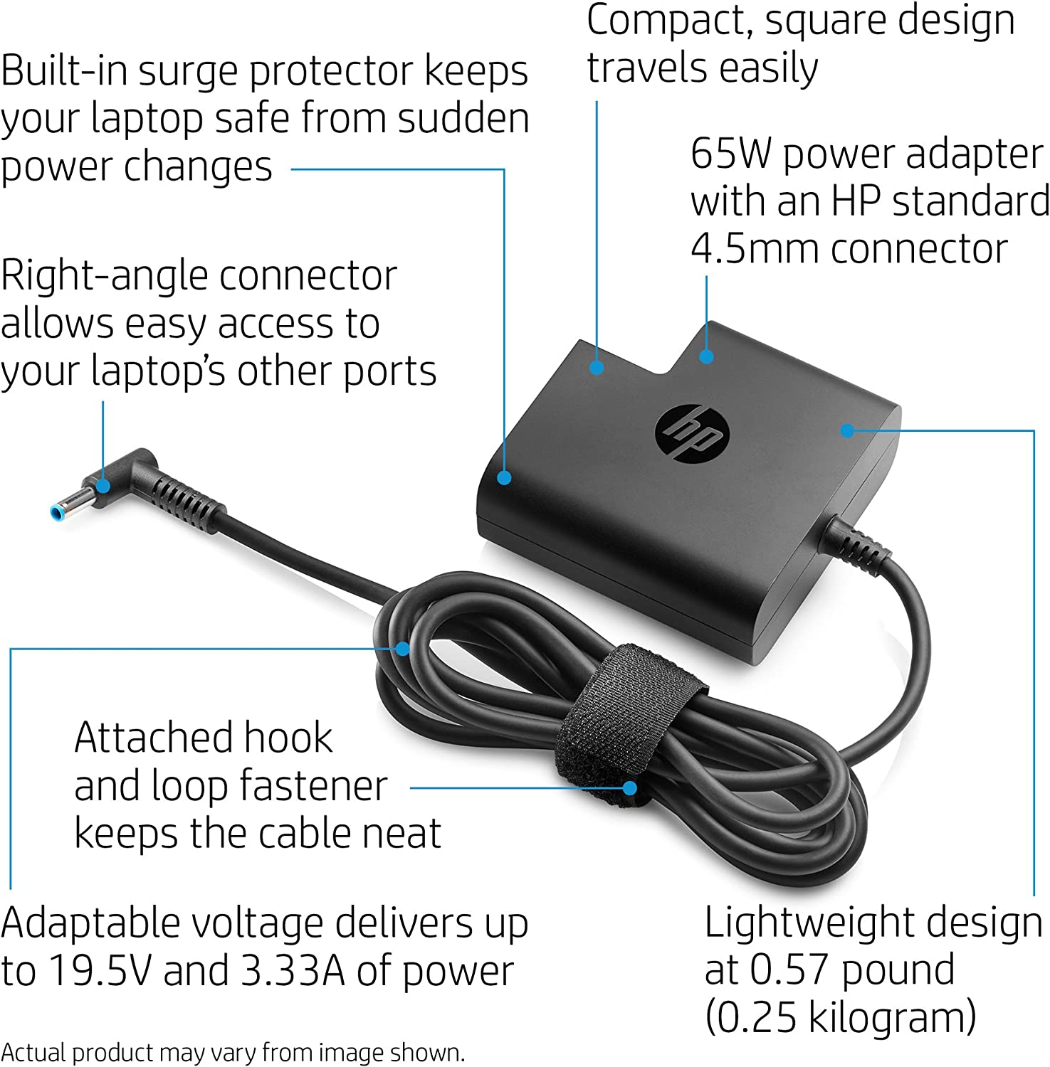 HP 65W Travel Adapter (4.5mm Connector) - Image 3