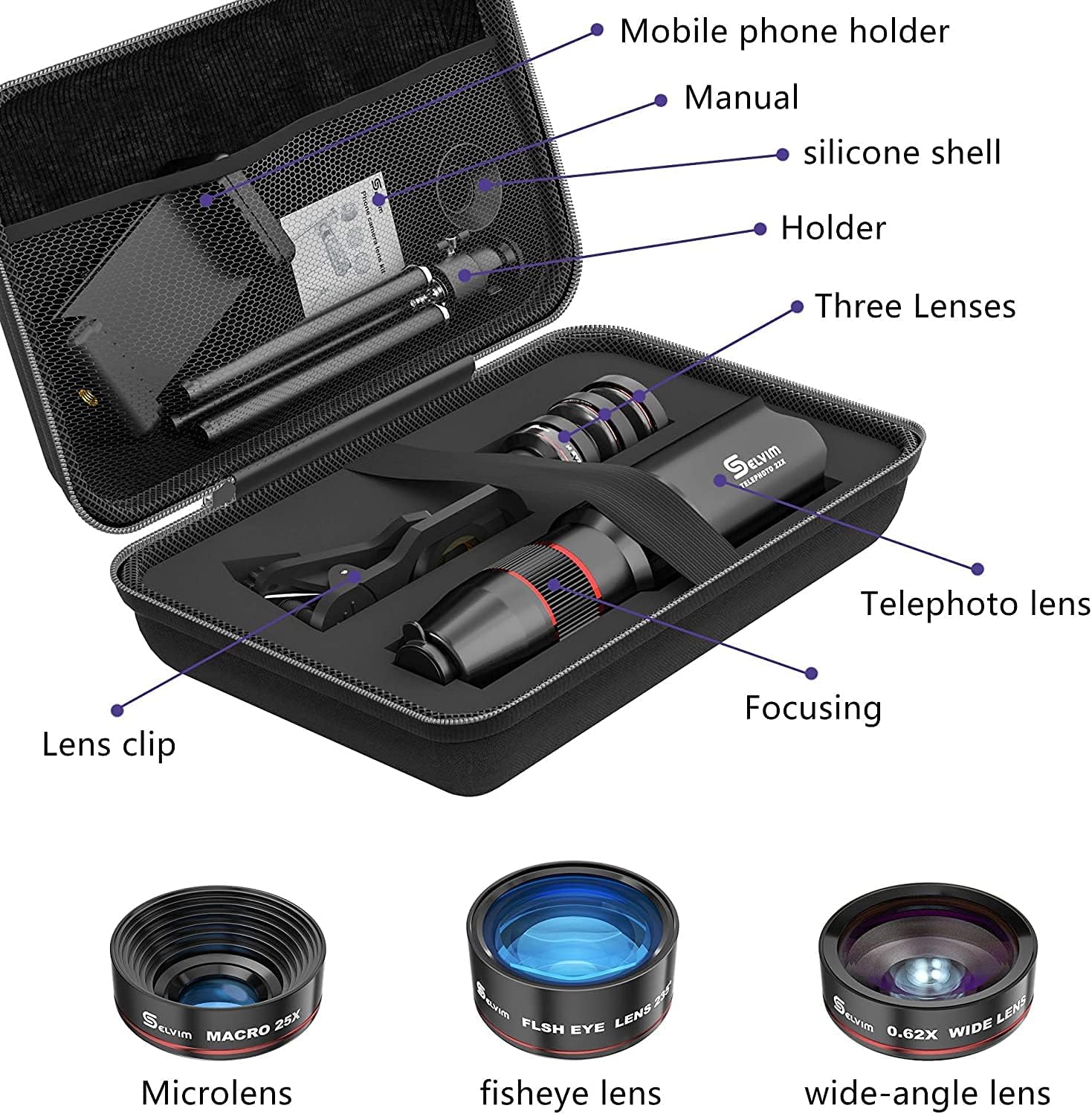 Selvim Phone Camera Lens - Phone Lens Kit 4 in 1 - Image 5