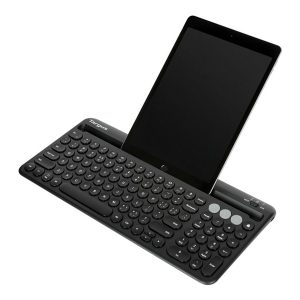 Targus - keyboard - with phone holder - black - antimicrobial Input Device