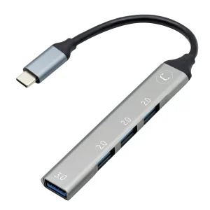 Unno Tekno 4 Ports USB C To USB A Hub HB1013SV
