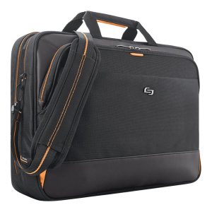 SOLO Urban Ultra Multicase - Notebook carrying shoulder bag - 17.3" - black, orange
