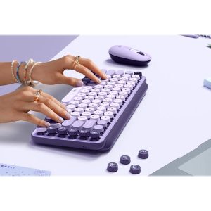 Logitech POP Keys Wireless Mechanical Keyboard with Customizable Emoji Keys - Cosmos - keyboard - cosmos Input Device