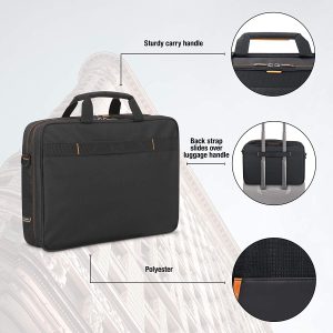 SOLO Urban Ultra Multicase - Notebook carrying shoulder bag - 17.3" - black, orange