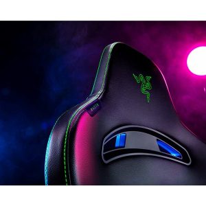 Razer Enki X - chair - steel, plush fabric, high-density polyurethane molded foam, elastomeric polyurethane (EPU) - black, green